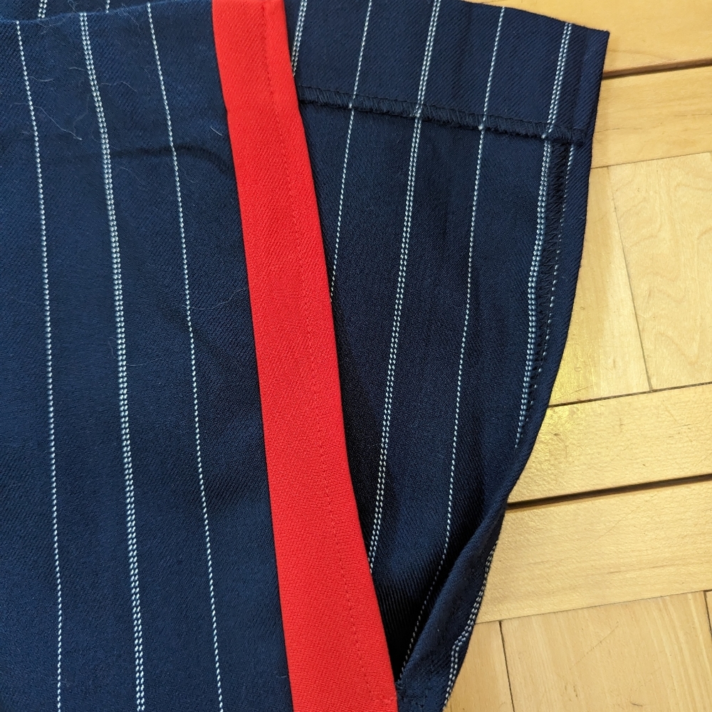 Urban Outfitters Navy Pinstripe Pantsuit with Red Stripe - Picture 8 of 14